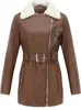 ASKSA Damen Lederjacke PolyurethanWintermantel Produktbild-Vorschau 2