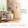 Stehlampe wohnzimmer Leselampe Stehleuchte Stativ aus Holz, Produktbild-Vorschau 3