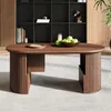 Tavolino Merax in rovere retrò, tavolino da salotto ovale Anteprima dell’immagine prodotto 2