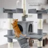 Arbre à chat BARNEY 170 cm - gris Voir les images du produit 5