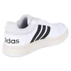 A white Adidas sneaker with black stripes and branding. Anteprima dell’immagine prodotto