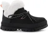 A single black boot with white fur trim is shown against a white background. Produktbild-Vorschau