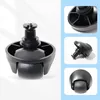 A close-up of a black vacuum cleaner wheel assembly, with additional detail shots on the right. Produktbild-Vorschau
