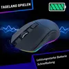 A gaming mouse with RGB lighting against a dark, electric-themed background. Produktbild-Vorschau