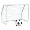 vidaXL Fußballtore für Kinder 2 Stk. mit Ball Weiß 64x35x48 Produktbild-Vorschau 1