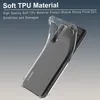 A clear phone case is shown on a gradient background. Produktbild-Vorschau