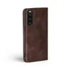 A brown flip cover for a smartphone is shown against a white background. Produktbild-Vorschau