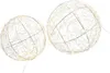 2x LED-Kugel "Glow" aus Metall, silber, mit 200 & 300 LED, Produktbild-Vorschau 4