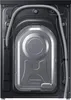 The back of a washing machine, showing hoses and internal components. Produktbild-Vorschau