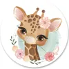 Sticker Kreis für Mädchen GIRAFFE Tier Schmetterling Blumen Produktbild-Vorschau 1