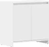 A white cabinet with two doors. Produktbild-Vorschau