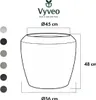 Vyveo - Blumentopf Liora - Gold metallic - 56x48 Produktbild-Vorschau 3