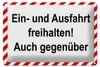Blechschild Hinweis Ein- Ausfahrt freihalten, 30x20 cm, Produktbild-Vorschau 1