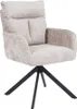HOME DELUXE Esszimmerstuhl mit Armlehne ALUNA Chenille - Produktbild-Vorschau 1
