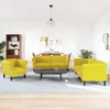 vidaXL 3-tlg. Sofagarnitur Gelb Samt Produktbild-Vorschau 3