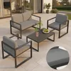 Mucola Sitzgarnitur Aluminium 4tlg. Lounge Essgruppe Produktbild-Vorschau 1
