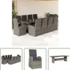 The Living Store 11-tlg. Garten-Essgruppe mit Kissen Grau Produktbild-Vorschau 1