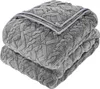 A folded grey weighted blanket with a textured pattern. Anteprima dell’immagine prodotto