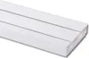 A white, multi-channel curtain track is shown diagonally against a white background. Produktbild-Vorschau