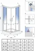 Diagram and size chart for a shower cabin. Náhľad obrázku produktu
