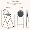 Barhocker Klappbar 4er Set Sitzhöhe 61 cm Schwarz Silber Produktbild-Vorschau 3