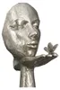 Gilde Skulptur, Gesicht, "Desire", Kunstharz, silberfarben, Anteprima dell’immagine prodotto 10