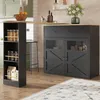 A modern kitchen island with storage, featuring a bar top, shelves, and glass-doored cabinets. Náhľad obrázku produktu
