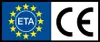 The image shows two logos side-by-side. The left logo is the European Union flag with 'ETA' in the center. The right logo is the CE mark. Náhľad obrázku produktu