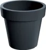 A dark gray planter pot is shown against a white background. Produktbild-Vorschau