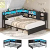 AODEMOKO Polsterbett 140 x 200 cm mit LED, Ladestation, Produktbild-Vorschau 3