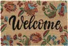 Relaxdays Fußmatte Kokos, Blumen, Welcome-Schriftzug, 40x60 Produktbild-Vorschau 1