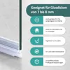 A close-up of a shower seal against a light gray and white background, with marketing text and icons describing its features. Produktbild-Vorschau