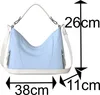 Damen Shopper Hand Henkel Tasche  30627 Light Blue Produktbild-Vorschau 5