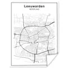 MuchoWow® Poster Stadtplan - Leeuwarden - Schwarz und weiß Produktbild-Vorschau 1