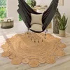 Teppich Rund Wohnzimmer Jute Boho Ethno Muster Modern Produktbild-Vorschau 1