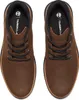A top-down view of a pair of brown Timberland boots. Produktbild-Vorschau