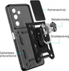 An exploded view of a black phone case with various components labeled. Produktbild-Vorschau