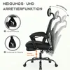 A black ergonomic office chair is shown from the side with diagrams illustrating its features. Voir les images du produit