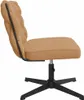 A side view of a beige office chair with a fluffy, textured fabric and a black base. Podgląd zdjęcia produktu