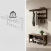 Relaxdays Wandgarderobe, 10 Haken, Ablage & Kleiderstange, Produktbild-Vorschau 6
