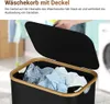 Izrielar XXL Wäschekorb 160L mit Deckel und 3 Fächern, Produktbild-Vorschau 3