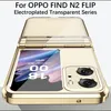 A gold electroplated transparent flip phone case for an Oppo Find N2 Flip is shown. Produktbild-Vorschau