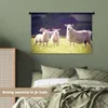MuchoWow® Wandteppich Wandbehang Schaf - Lamm - Blumen Produktbild-Vorschau 4