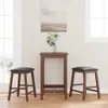 vidaXL Sgabelli da bar con cuscino 2 pz. Legno massiccio Anteprima dell’immagine prodotto 2