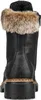 A close-up view of the back of a black leather boot with a fur trim. Produktbild-Vorschau