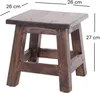 Fusshocker PALO | 27x26cm (HxB), rustikaler Holzhocker Produktbild-Vorschau 2