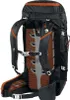 Back view of a black outdoor backpack with orange accents. Produktbild-Vorschau