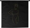 MuchoWow® Wandteppich Wandbehang Frau - Schwarz - Gold - Produktbild-Vorschau 1