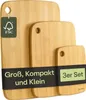 Three bamboo cutting boards of different sizes are displayed against a white background. Anteprima dell’immagine prodotto