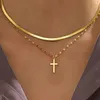 XCOAST Halskette - Double Layer, Kreuz, Edelstahl, Gold - Produktbild-Vorschau 2